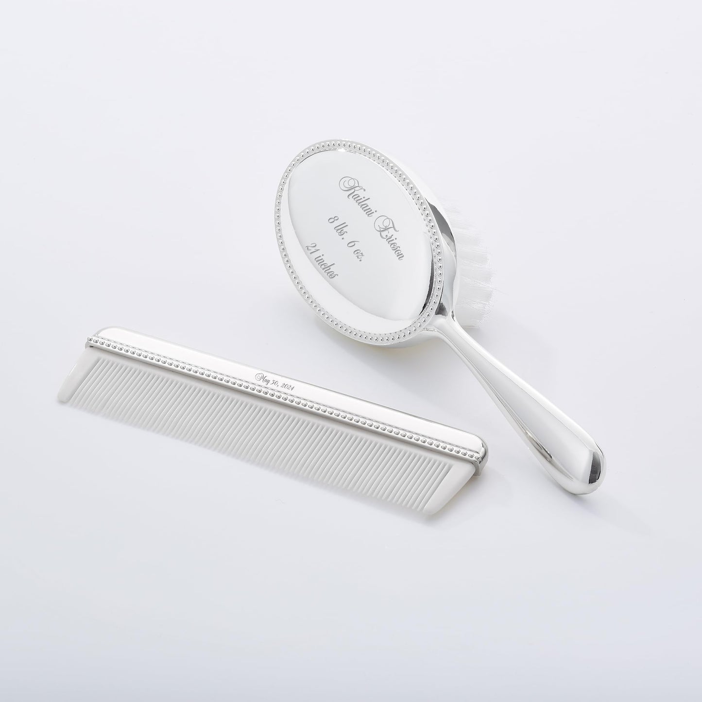 Silver Baby’s First Brush and Comb Set (Free Customization) - Things Remembered
