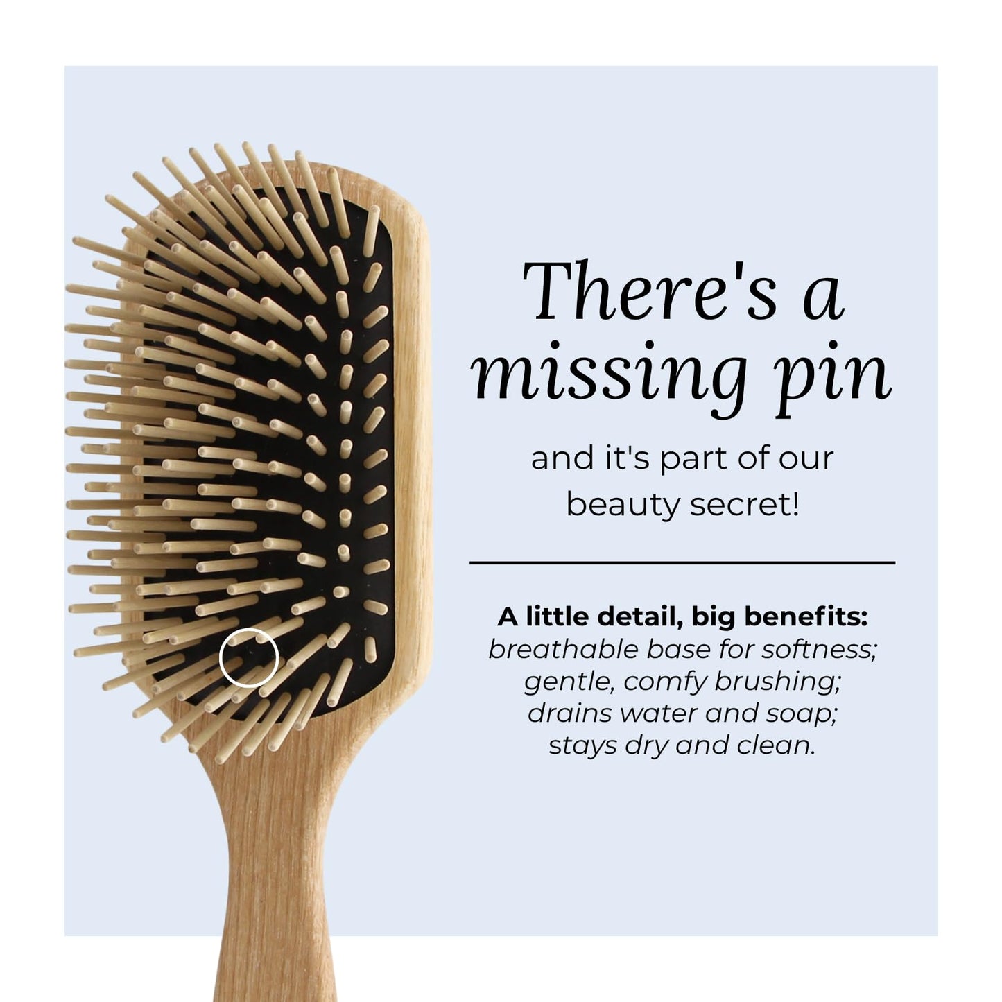 Rectangular Wooden Hair Brush